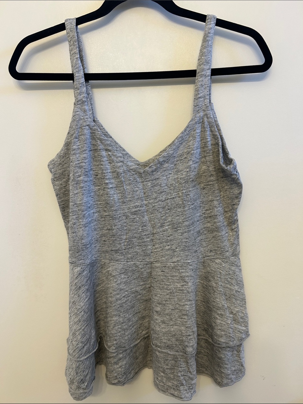 Gray V-Neck Peplum Camisole
